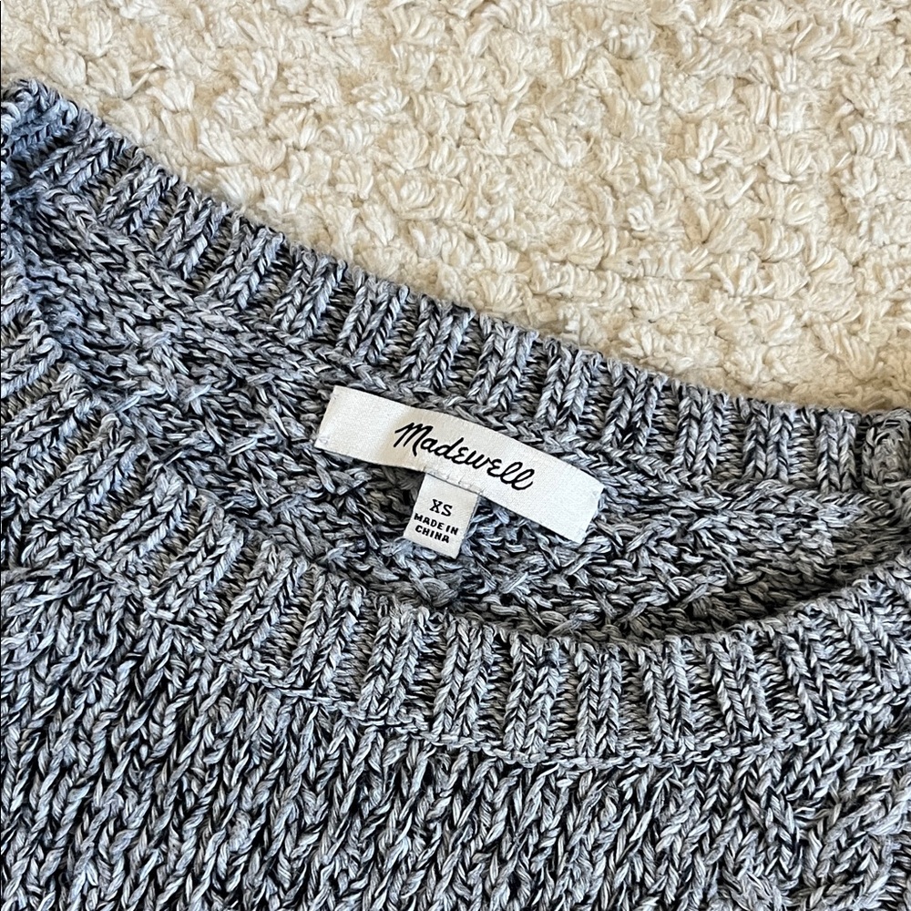 Madewell Marled Knit Plaza Crewneck Pullover Sweater - Picture 4 of 10